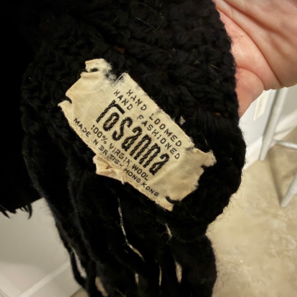 Rosanna Black Hand Loomed Crochet Poncho - Picture 5 of 5
